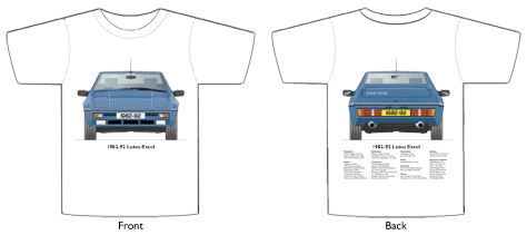Lotus Excel 1982-92 T-shirt Front & Back